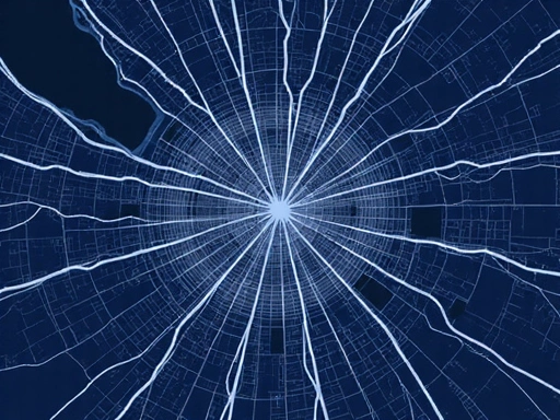 Mapa abstracto de Madrid en azul oscuro, minimalista