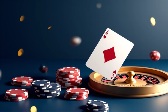 Casino online con cartas y fichas de póker